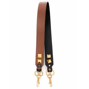 NEW VALENTINO women's rockstud reversible leather bag strap in brown